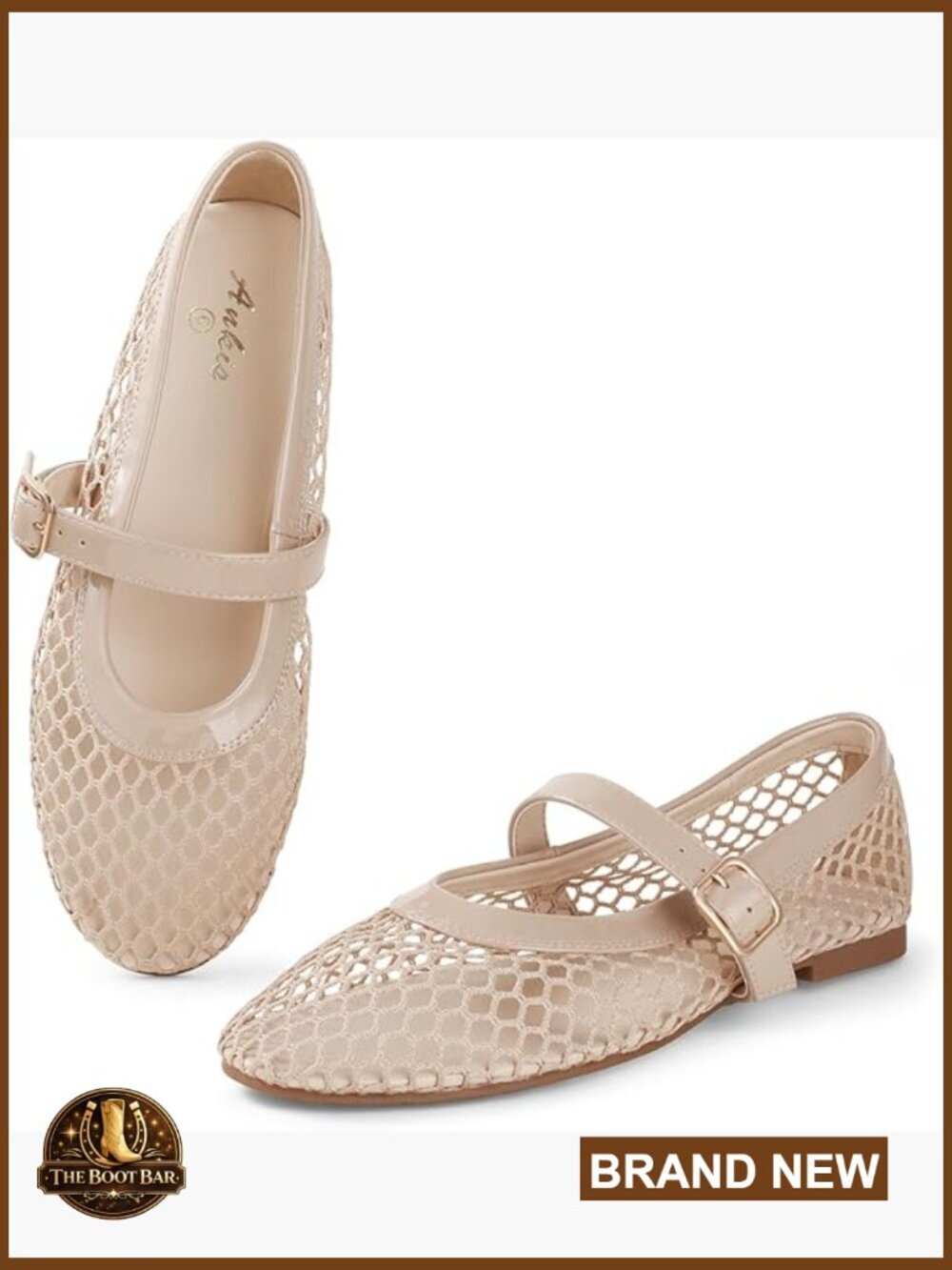 Mesh Ballet Flats with Buckle Strap - Lightweight Breathable Summer Shoes